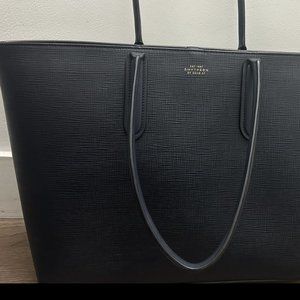 Smythson East West Tote - Dark Navy